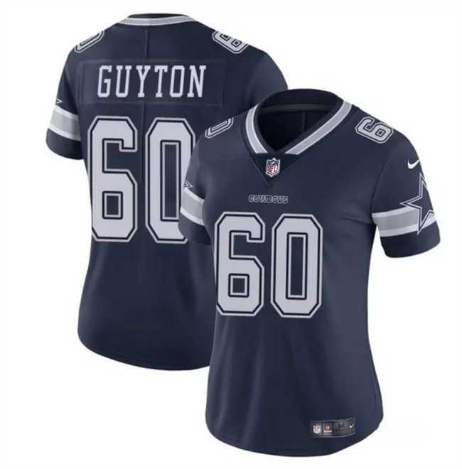 Womens Dallas Cowboys #60 Tyler Guyton Navy 2024 Draft Vapor Limited Stitched Jersey Dzhi